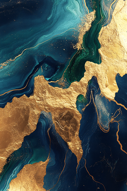 Emerald and Gold Abstract Texture
