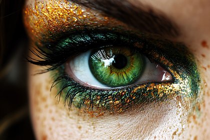 Emerald Eye Glitter Makeup