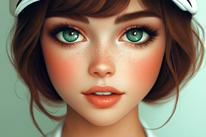 Emerald Eyed Woman with Freckles