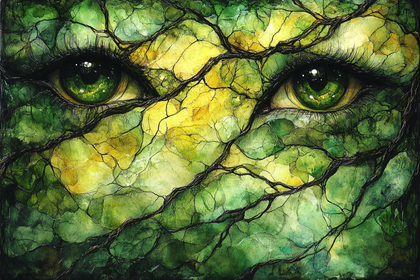 Emerald Eyes In Verdant Foliage