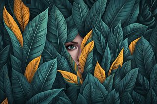 Emerald Gaze in Golden Foliage