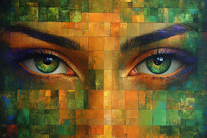 Emerald Gaze In Mosaic