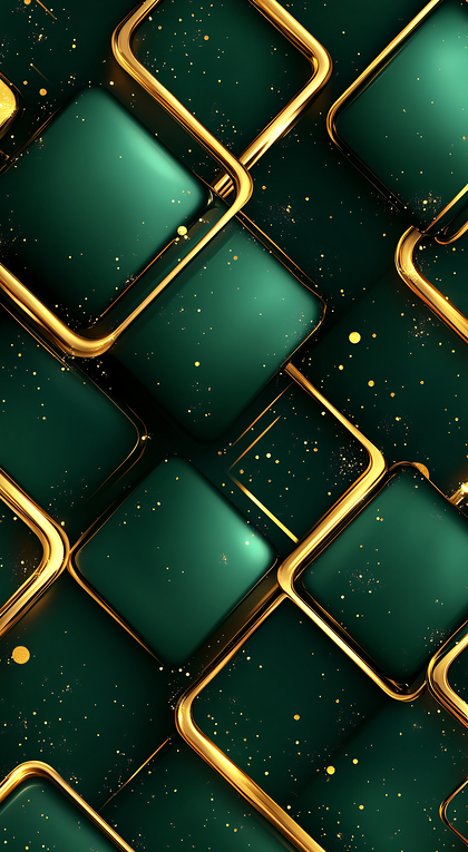 Emerald Gold Geometric Pattern
