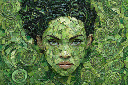 Emerald Mosaic Portrait