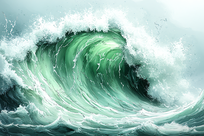 Emerald Ocean Wave