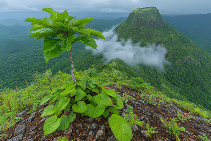 Emerald Peak Vista with Elephant Ear Plant