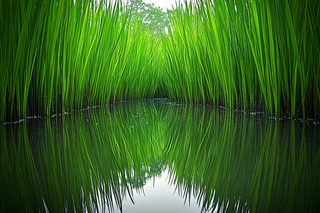 Emerald Reflections in Rice Paddy