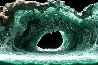 Emerald Wave of Liquid Stone