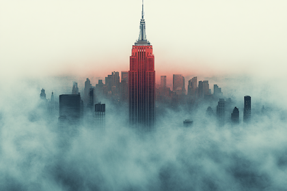 Empire State Building Emerging from Fog