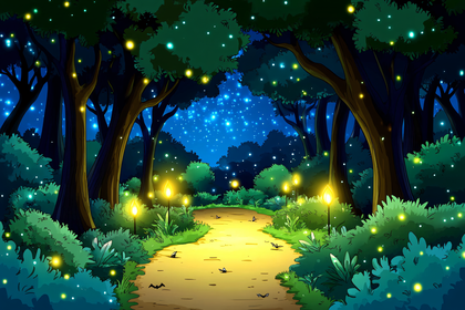 Enchanted Forest Night Path