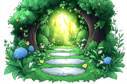 Enchanted Forest Path Illustration