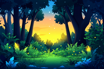 Enchanted Forest Twilight Scene