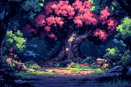 2 Pink Tree Forest | Free Vectors, Photos, Artwork Images | 123Freevectors