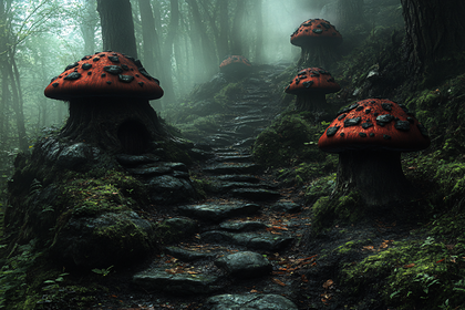 Enchanted Mushroom Forest Path