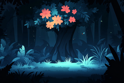 Enchanted Night Forest
