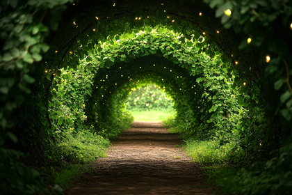 Enchanted Path Through Green Tunnel