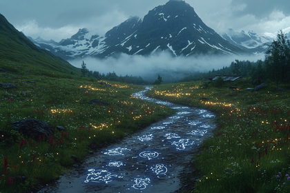 Enchanted Path Through Mystical Mountains