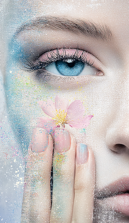 Enchanting Face with Flower
