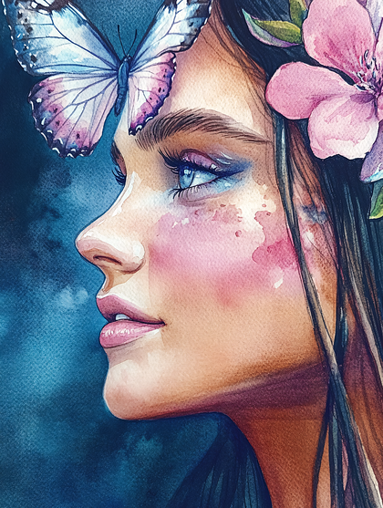 Enchanting Watercolor Portrait