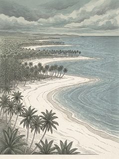 coastal landscape engraving