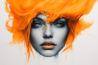 Enigmatic Beauty with Orange Hair