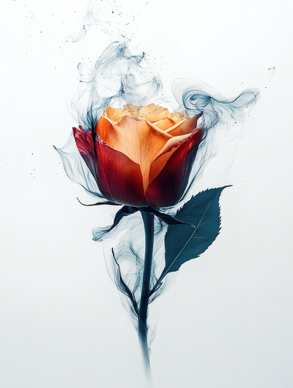 Enigmatic Rose in Smoke
