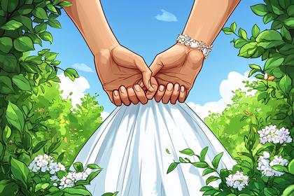Entwined Hands Wedding Day