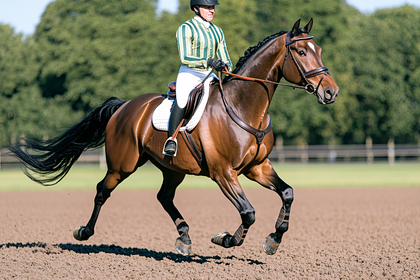 Equestrian Rider Galloping On Horse