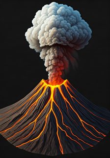 erupting volcano