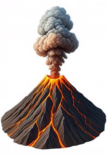 erupting volcano illustration