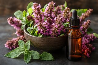 Essential Oil and Lavender Display