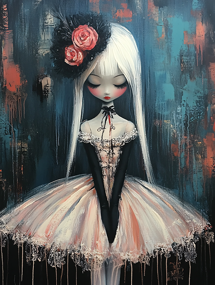 Ethereal Ballerina with Roses