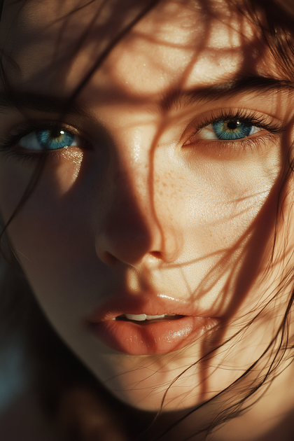 Ethereal Beauty Under Shadow Play