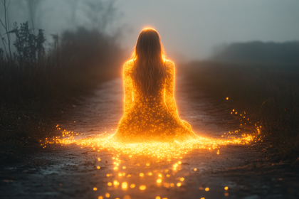 Ethereal Being on Misty Path