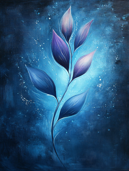Ethereal Blue Leaves