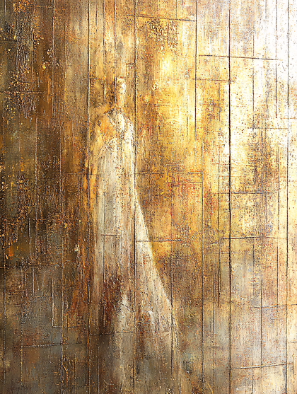 Ethereal Figure In Rustic Gold