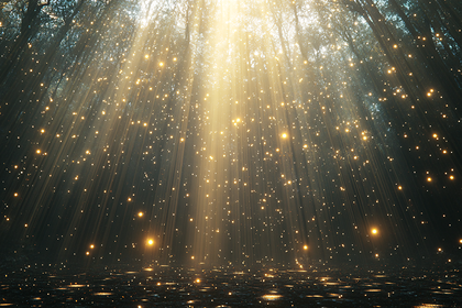 Ethereal Forest with Golden Light
