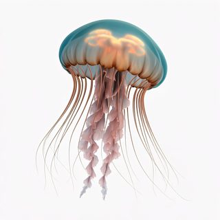 glowing iridescent jellyfish