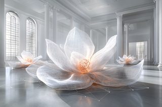 Ethereal Lotus Flowers in Grand Hall
