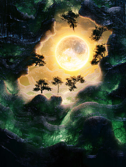 Ethereal Moonlit Landscape