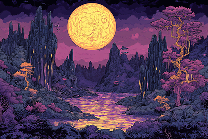Ethereal Moonlit Landscape