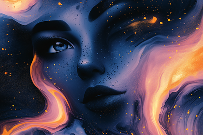 Ethereal Nebula Woman Portrait