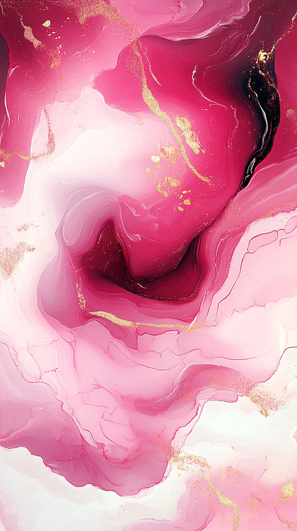 Ethereal Pink And Gold Abstract