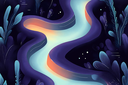 Ethereal River in Dark Garden