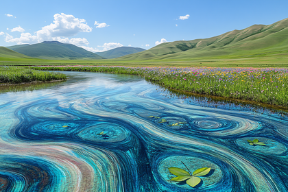 Ethereal River of Colors
