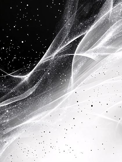 Ethereal White Swirls On Black