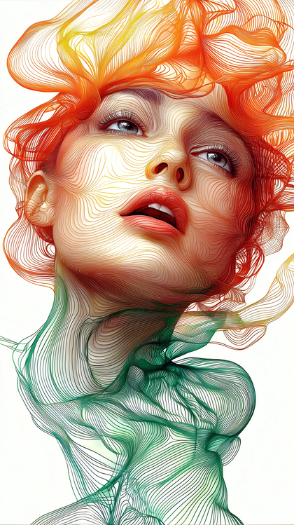 Ethereal Woman Line Art