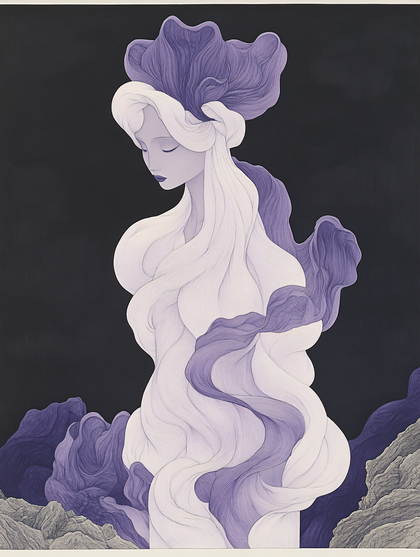 Ethereal Woman with Floral Headdress