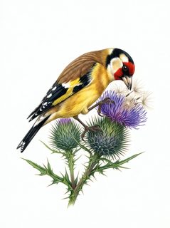 goldfinch on thistle