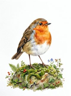 european-robin-watercolor
